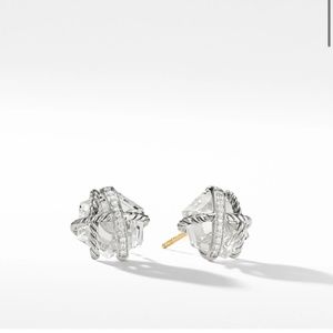David yurman Cable Wrap Stud Earrings with Crystal and Pavé Diamonds